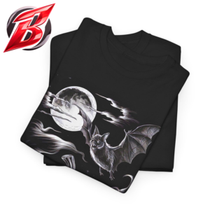 Black Halloween pumpkin t-shirt with jack o lantern bat and moon spooky gothic graphic design